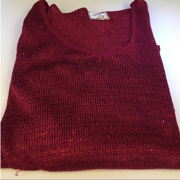 Beige by eci Red Berry Long Sleeve Sweater XL - Picture 6 of 6